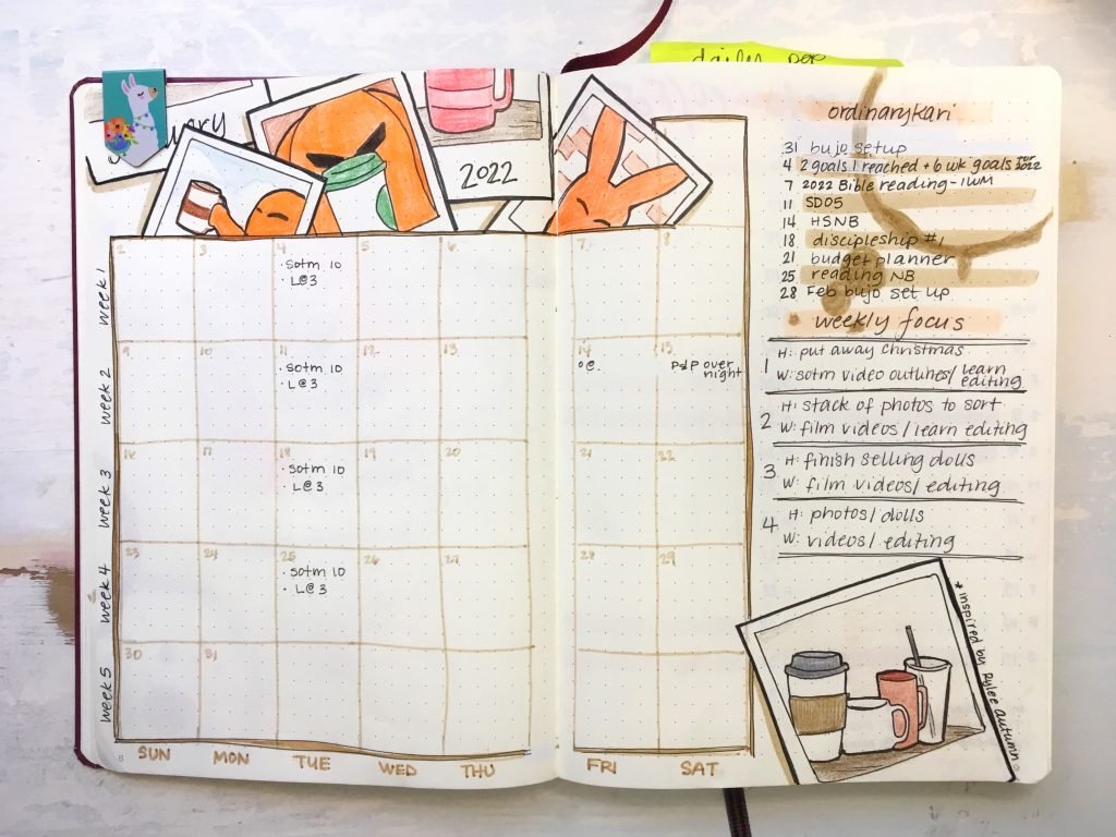 My 2022 Bullet Journal Set Up