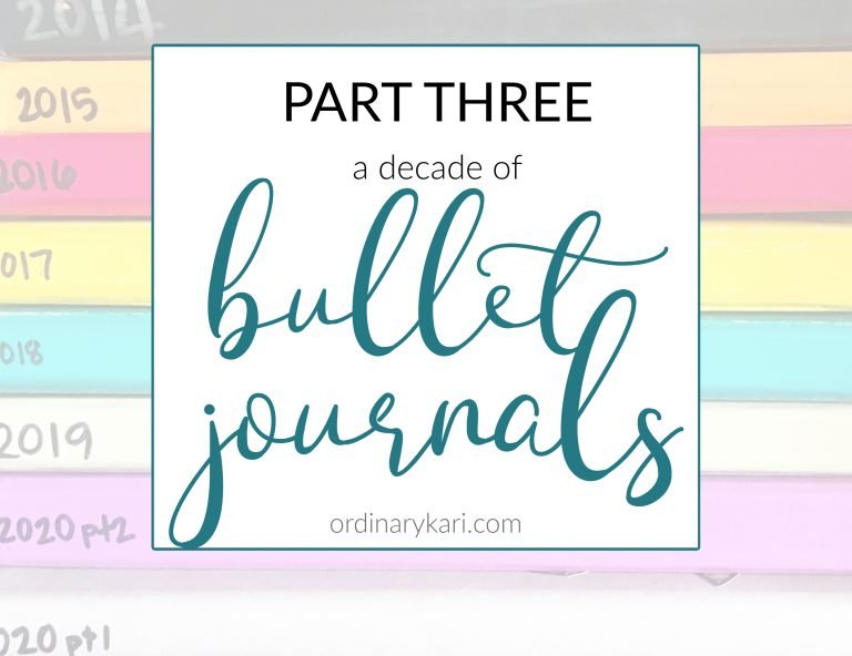 {a decade of Bullet Journals} Part 3 – The back pages